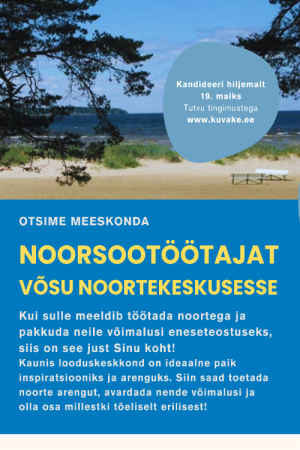 Tööpakkumine: Tule Võsule noorsootööd tegema - inspireeri, loo ja arene koos meiega!