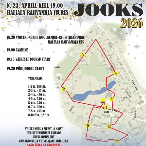 Haljala Jüriöö jooks 23. aprillil kell 18:30
