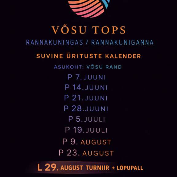 Võsu Tops rannavolle juuni-august 2026